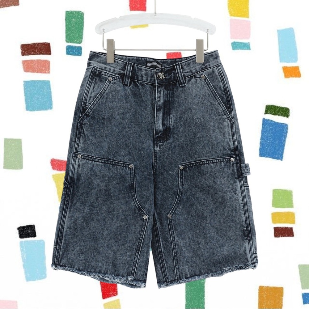 Chrome Hearts Black Jean Shorts Relaxed Fit